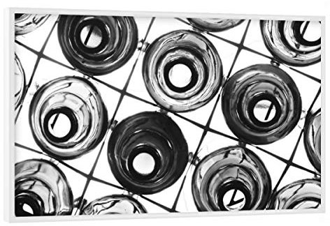 artboxONE Poster mit weißem Rahmen 30x20 cm Schwarzweiß Flaschenkasten - Bild Flasche bierkasten Fach