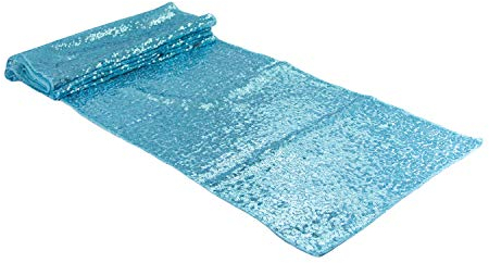 Oblique Unique® Pailletten Tischläufer mit Spiegeleffekt Läufer Tischdeko für Taufe Geburtstag Party Hochzeit Silvester Deko Dekoration Silber Türkis Roségold - Farbe wählbar (Türkis)