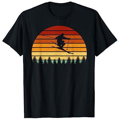 Vintage Sonne Skifahren Geschenk für Skifahrer T-Shirt