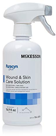 McKesson Puracyn Plus Wound and Skin Cleanser Spray [1 Count] - 16.9 oz Hypochlorous Acid Dermal Wound Wash for Cuts, Burns, Sores, and Skin Irritations, Non-Sting First Aid HOCl Spray