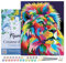 Figured'Art Peinture par Numéro Adulte avec Cadre Lion Pop Art 2 - Activité Manuelle Kit de Loisir Créatif DIY Numéro d'Art Complet - 40x50cm toile tendue sur châssis