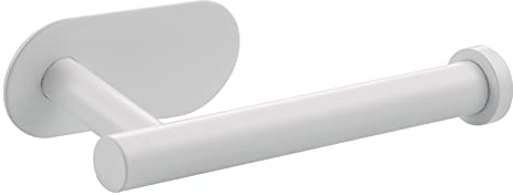 Tecmolog Portarrollos Papel WC Blanco Portarollos Papel Higienico Adhesivo Acero Inoxidable, SBH222W