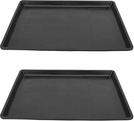 TOPBATHY 2piezas Mascotas Bandeja De Baño Para Perros y Gatos Accesorios De Jaula Diseño Duradero y Fácil De Limpiar Para Uso Casa y Jardín Negro