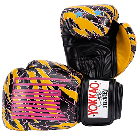 YOKKAO Muay Thai ANIMALIER Boxing Gloves - Black - 16oz