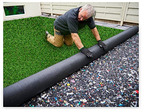MDEKOR Kunstrasenteppich Outdoor - Kunstrasen wetterfest, Rasenteppich Meterware Grün 320x200 cm, Balkon Bodenbelag wasserdurchlässig mit Drainage 200 cm breit in Echtrasen-Optik