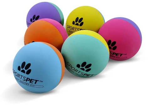 SPORTSPET High Bounce Balls aus natürlichem Kautschuk für Hunde (Ø 60mm) (6er-Pack)