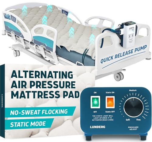 Lunderg Alternating Air Pressure Mattress Pad with Static Mode & Flocking