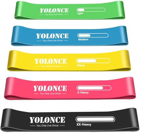 Fitnessbänder 5er Set, Widerstandsbänder,Resistance Bands, Gymnastikband aus für Muskelaufbau, 5 Verschiedene Stärken, Für Muskelaufbau, Pilates, Yoga Crossfit, Gymnastik usw
