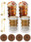 A aBlumen Set de 4 Tazas Café Cristal Doble Pared Espiral 350ML con 4 Cucharas y Posavasos, Vasos Doble Pared Cristal para Latte, Té, Cappuccino, Espresso, Helado, Iced Americano (4pcs)