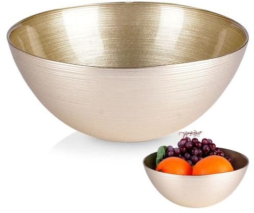 Vilde Saladier rond en verre doré 21 cm 1,7 l