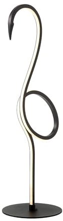 Licht-Erlebnisse Tischlampe Metall LED 50 cm hoch Flamingo Schwarz 3000 K warmweiß 420 lm Modern Tischleuchte Wohnzimmer Dekolicht