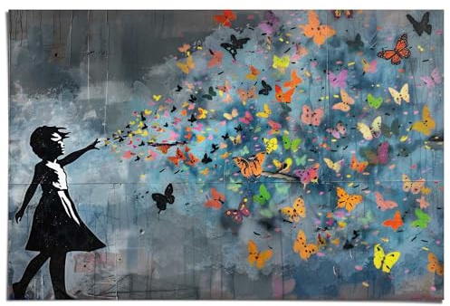 REINDERS Poster, Balloon Girl Dark, Teenager Zimmer, Poster, Wanddeko, Room Decor, Bilderdruckpapier, Mehrfarbig, 61 x 91,5