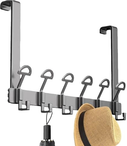 Jlobnyiun Door Hanger Bracket - Coat Hanger Rack, Kitchen Door Hook | Heavy Duty Over The Door Rack,Versatile Towel Hanger, Bracket for Living Room, Bathroom, Bedroom, Kitchen Hanger Clothes, Towels,