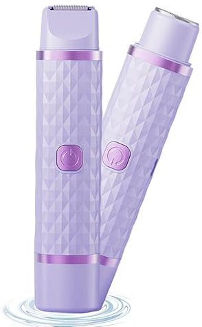 Rasierer Damen Intimbereich Intimrasierer Dual Head Shaver Women Bequemer Elektrischer 2-in-1-Damenrasierer Wiederaufladbar Wasserdicht Geeignet für Gesicht, Achseln, Beine, Arme und Körper (Lila)