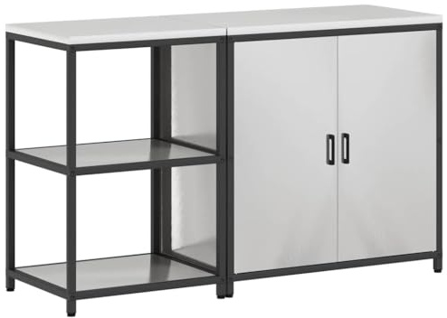 vidaXL Storage cabinet for your kitchen or garage. Ideal for keeping your workshop or home tidy inside and out. It is a practical square shelving system.