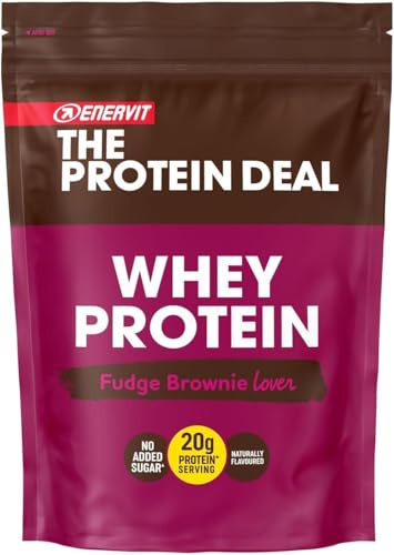 Enervit The Protein Deal Whey Protein Fudge Brownie Lover, 20g Proteine per Porzione, Senza Zuccheri Aggiunti, Solo Aromi Naturali, Gusto Brownie, Recupero Post Allenamento, 11 Porzioni, 300g