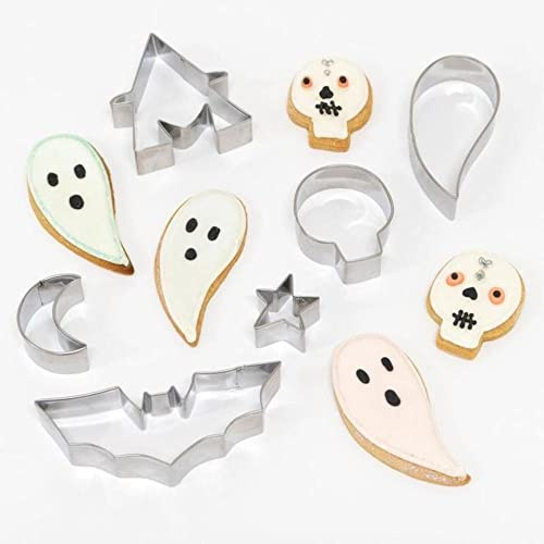 Meri Meri Ausstechformen mit Halloween-Motiv, 6 Stück, Hexe, Geist, Fledermaus, Totenkopf