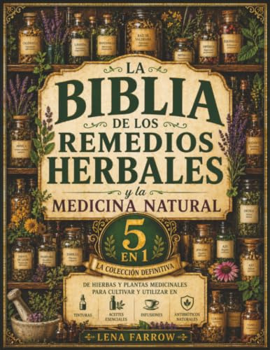 La Biblia de los Remedios Herbales y la Medicina Natural: [5 en 1] La Colección Definitiva de Hierbas y Plantas Medicinales para Cultivar y Utilizar en Tinturas, Infusiones y Antibióticos