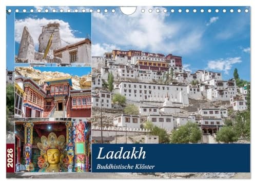 Ladakh - Buddhistische Klöster (Wandkalender 2026 DIN A4 quer), CALVENDO Monatskalender: Die schönsten Klöster in Ladakh (CALVENDO Orte)