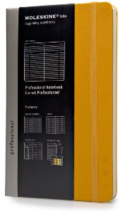 Moleskine Pro Collection Professionelles Büro-Notizbuch (Papiernotizblock für Notizen und Ideen, Hardcover, Groß 13 x 21 cm, 240 Seiten) orangegelb
