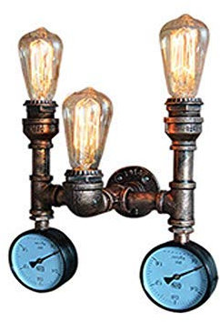 PETITES ECREVISSES Industrial Wasserrohr Wandlampe,Vintage Decke Beleuchtung mit 3 Lichter Edison Lampe Editon LED Decor für Wohnzimmer Küchen Schlafzimmer Restaurant Korridor E27