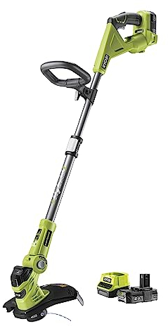 Ryobi RLT1831H20F, Tagliabordi Ibrido a Batteria 18V, Diametro di Taglio Regolabile, Avanzamento del Filo Automatico, 1 Batteria al Litio 2.0Ah + Caricatore, per Prati fino a 350m di Perimetro