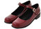 Mary Jane Pumps Flach mit Riemchen Lack Damen Schuhe(WeinRot,38)