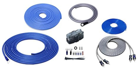 RECOIL Véritables kits complets de câblage d'amplificateur CCA de calibre 8 avec câble OFC RCA, câbles d'alimentation, câbles de terre, fil d'allumage, fil de haut-parleur