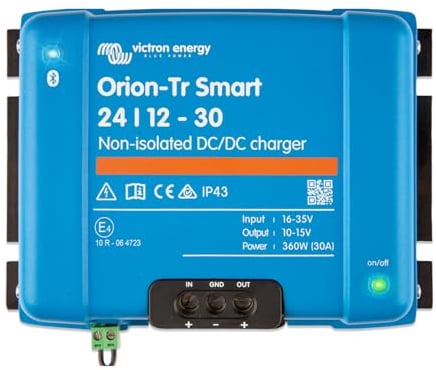 Victron Energy Orion-Tr Smart DC to DC Charger (Bluetooth) - 24/12-Volt 30 amp 360-Watt - Battery Charger for Dual Battery Systems - Non-Isolated