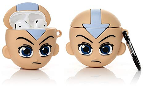 YIGEYI Silikon Hülle Kompatibel mit Airpods 1 & 2 Funny Cute 3D Cartoon Case Cover[Spiel-Cartoon-Animationsserie] (Aang)