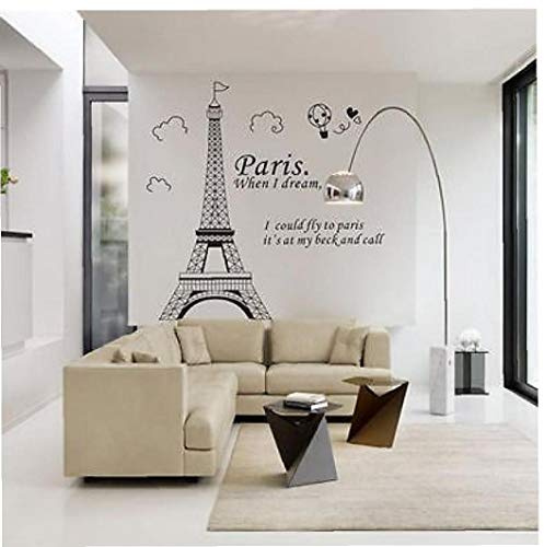 Lankater Wand-Aufkleber, Eiffelturm Wandaufkleber Letters Wall Art Poster Für Wohnzimmer Schlafzimmer