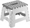 Acan Tradineur - Taburete Plegable Multiusos - PVC - Escalera Antideslizante Infantil - Altillo para Cocina o Baño - Reposapiés para Niños - Máx. 150 kg (Blanco - 18 x 21 x 17 cm)