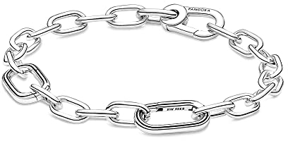 PANDORA ME Pulsera de plata de ley con eslabones pequeños, 1