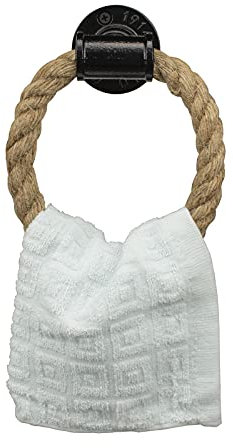 Anello porta asciugamani nautico in corda industriale, anello porta asciugamani da parete rustico, decorazione per il bagno