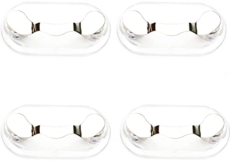 Magnetische Brillenhalter für Ausweise, Ausweishalter, Brillenhaken aus Edelstahl, Mini-Sonnenbrillenständer mit Kristallen und Perlen, 12 Farben, 4 Stück, silber, One size