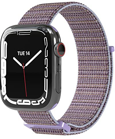 EAZY CASE Armband kompatibel mit Apple Watch 44mm / 45mm / 46mm / 49mm verstellbares Ersatzarmband aus Nylon Sport Loop für Apple Watch Serie 11 10 9 8 7 6 5 4 3 2 1 SE für Damen/Herren Lila