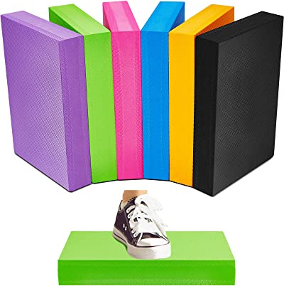Hanaive 2/4/6 Pcs Balance Pad Foam Pad 11.81 x 7.87 x 1.97 Inch Yoga Mat Non Slip Cushion Exercise Knee Mat for Fitness Stability Stretching, Pilates, Physical Therapy, Core Trainer(6 Color,6 Pcs)
