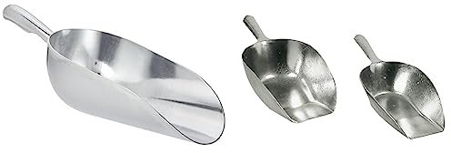 Kerbl 29797 Aluminium-Abwiegeschaufel 1600 g, runde Ausführung & Aluminium Abwiegeschaufel 900 gr.