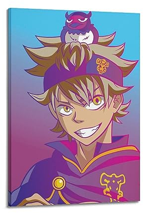 VZRSQZK Asta Black Clover Anime Manga Poster, dekoratives Gemälde, Leinwand, Wandposter und Kunstdruck, modernes Familienschlafzimmer-Dekor-Poster, 60 x 90 cm