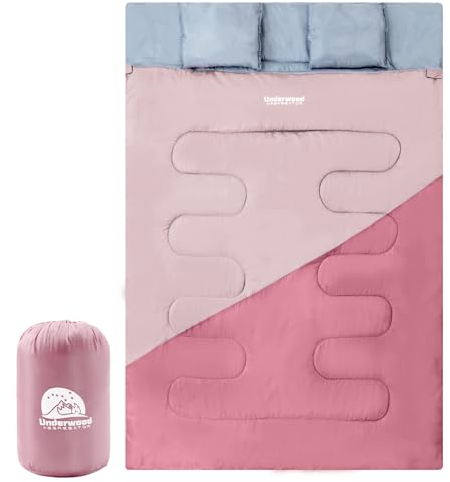 Underwood Aggregator 2-Personen Schlafsack Kleines Packmaß für Outdoor - Kinder Doppelschlafsack für Camping, Leicht Winter Deckenschlafsack, Wasserdicht 2 Person Schlafsack für Erwachsene, Damen