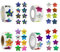 2000 Stück Glitter Stern-Aufkleber,motivierende Smiley-Sternaufkleber, Belohnung Sticker für Kinder 2,5 cm Selbstklebend Dekorative Stern Aufkleber für Scrapbooking, Grußkarten, Geschenke(4 Rolle)