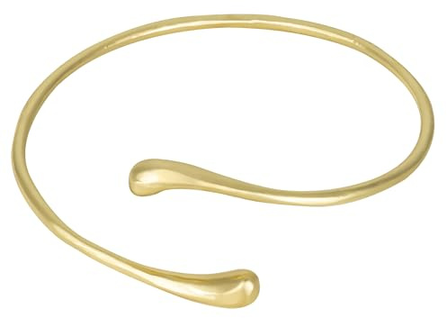GAUEIOUR Bracciale rigido a goccia in oro, da donna, per la parte superiore del braccio, a forma di goccia d'acqua, in metallo, minimalista, rotondo, aperto, regolabile, gioiello per feste da donna