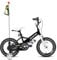 JOYSTAR 12 Zoll Kinderfahrrad für Jungen von 2-4 Jahren, 12 Zoll Jungenfahrrad mit Stabilisatoren & Flagge & Nummernschild, schwarz