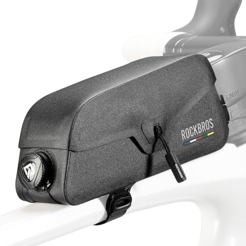 ROCKBROS Road to Sky Fahrrad Oberrohrtasche 100% Wasserdicht Magnetische Rahmentasche Fahrradtasche mit Magnetischem Deckel für Rennrad MTB 0,6L