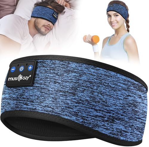 MUSICOZY Auriculares para Dormir, Diadema con Bluetooth 5.4 para Dormir y Hacer Deporte con Altavoces Finos, Regalo tecnológico para Hombres, Mujeres, Adolescentes, Yoga, relajación y Viajes