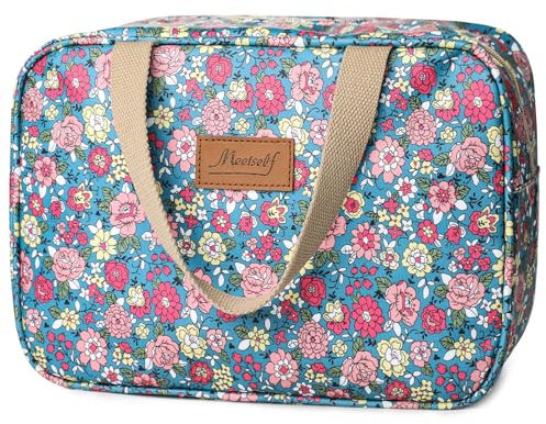 wordmouk Trousse de Maquillage pour Femme Trousse de Toilette Voyage avec Poignée Grande Capacité Rangement Maquillage Sac à Cosmétiques Étanche Portable Toilette pour Femmes Filles, Rose Rose