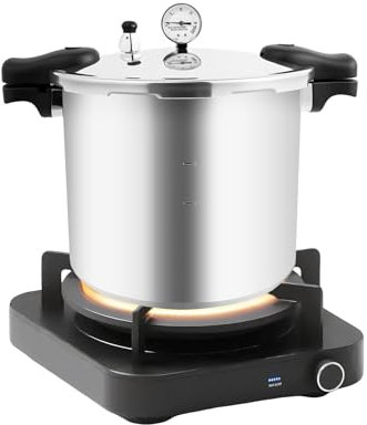 Olla a presión de 22 l, olla a presión para cocinar a presión multifuncional con mango antiquemaduras y anillo de silicona, olla a presión para cocinas de gas, hornos eléctricos