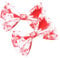 Mikikit 2Pcs Bloody Bow Hair Clips for Halloween Costume Scary Printed Hair Barrettes for Women for Parties Cosplay and Special Occasions