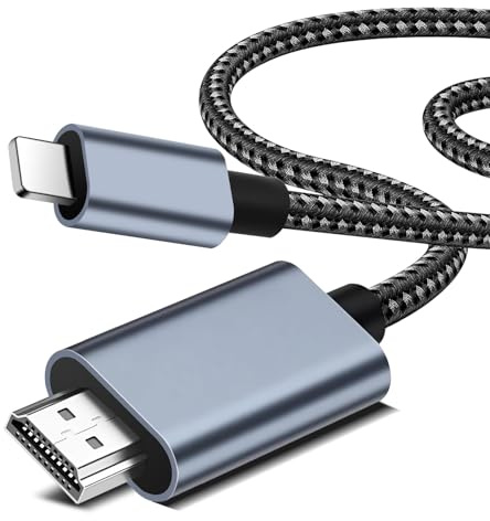 Suoxiom L1ghtning - Cavo adattatore HDMI per telefono a TV, 2 m, 1080P L1ghtning a Digital AV Adapter Sync Screen Connector per iPhone 14 13 12 11 Pro Max XS XR X a TV proiettore monitor