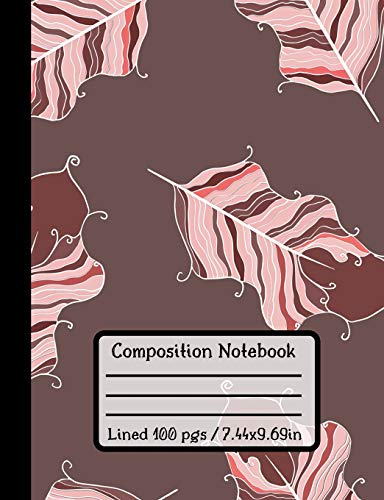 Composition Notebook: Beautiful Feathers Journal Ideal For Students & Bird Lovers - Perfect size College Ruled Paper - 100 Pages